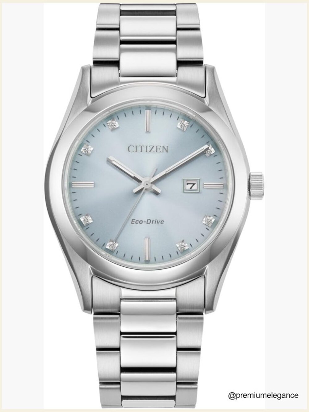 Eco-Drive Sport Luxury Watch 33mm Stainless Steel Blue Dial